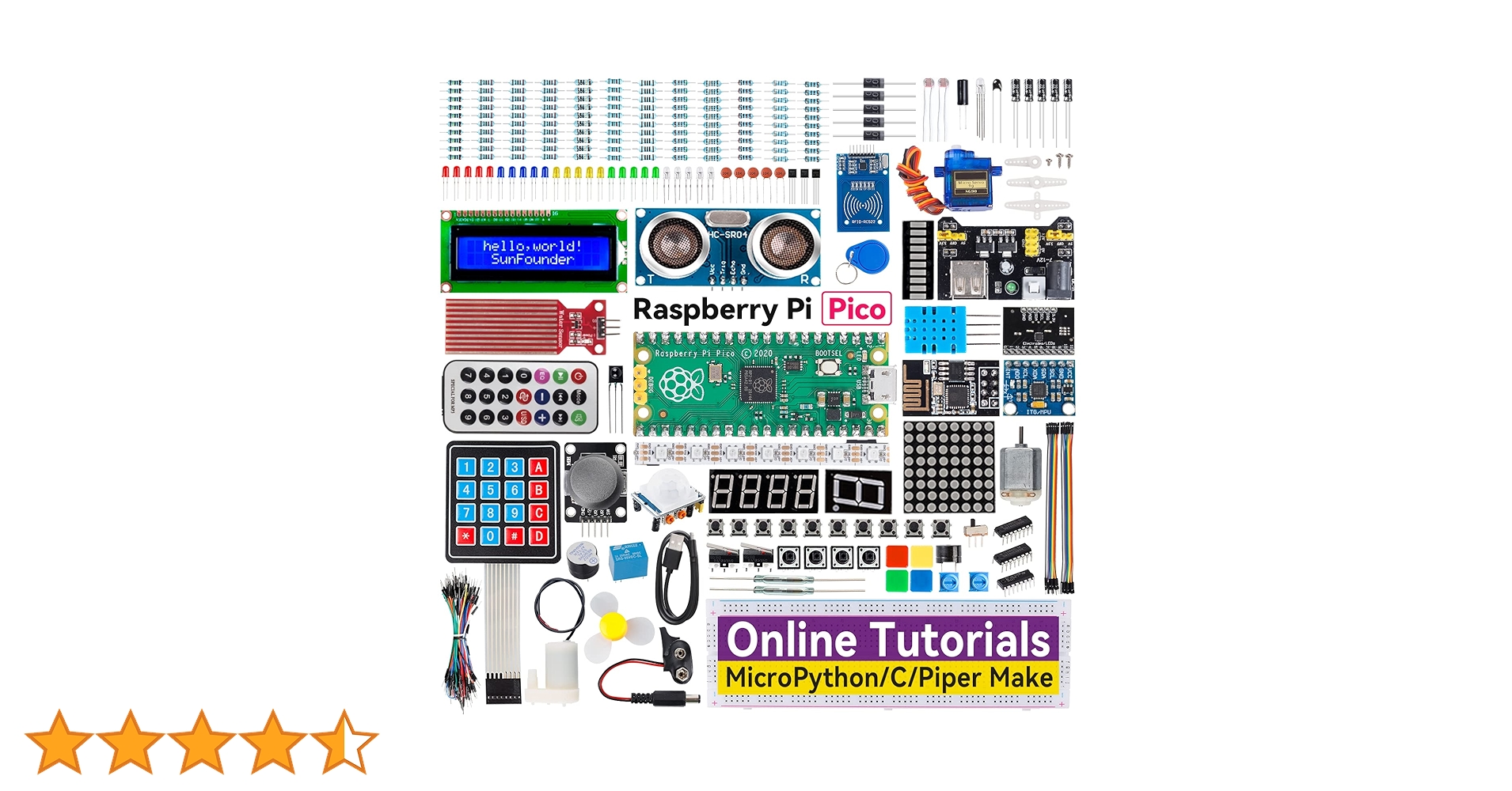 Amazon.co.jp: SunFounder Raspberry Pi Pico 用のスターターキット